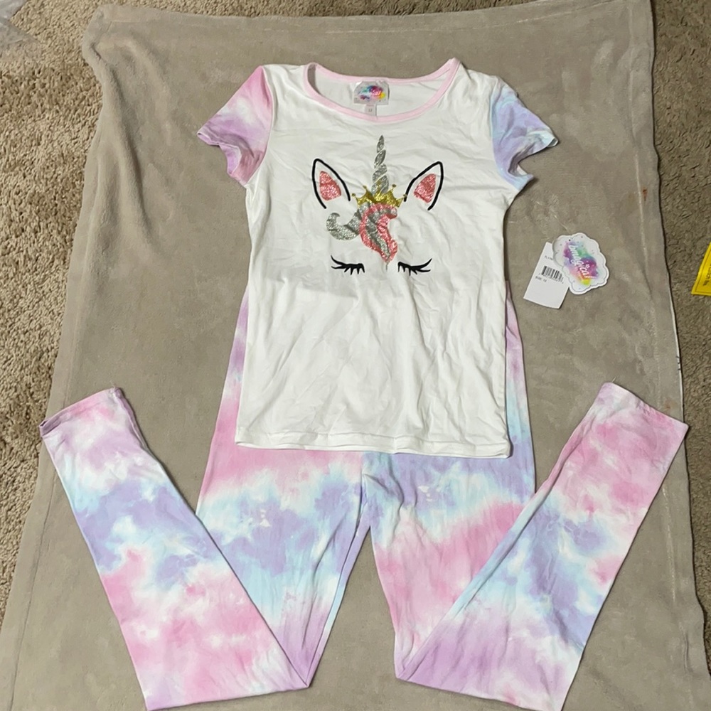 Girls Unicorn Pajama Set Size 12